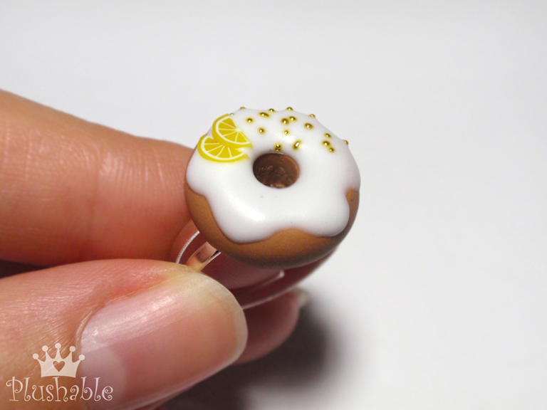 Sweet donut ring lemon glaze