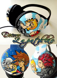 Kingdom Hearts headphones earphones handpainted by Raw-J