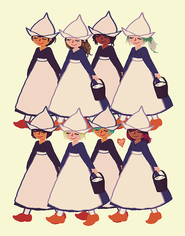 eight maids a-milking