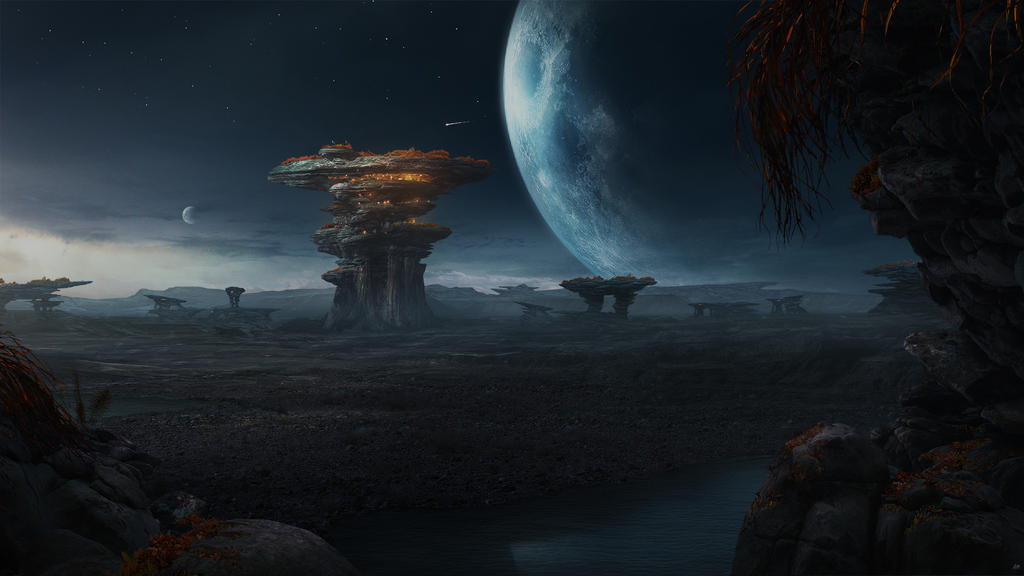 Exiled Reach - matte painting by Daazed-DA
