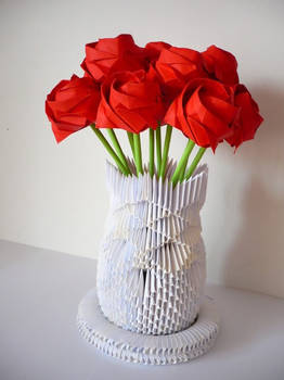 Origami Rose Vase