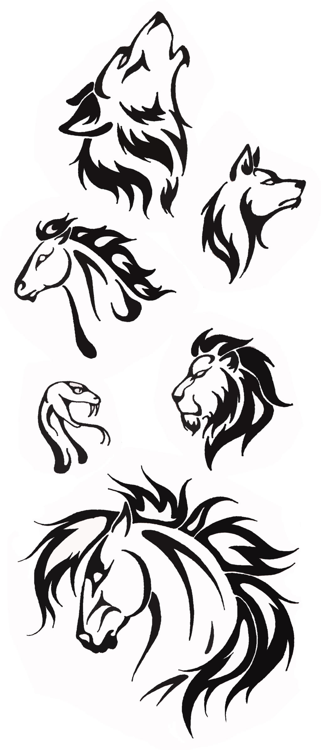 Simple Tribal Animal Designs by TheHellcow on DeviantArt