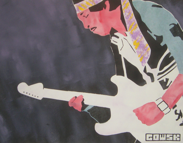 Jimi Hendrix Retro Stencil