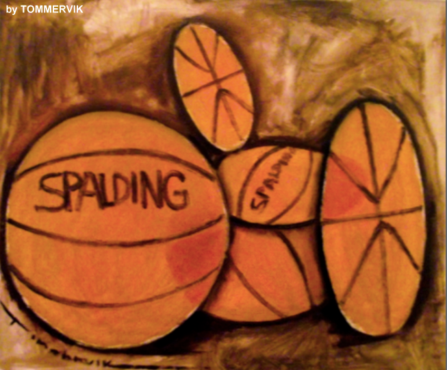 basketballs painting