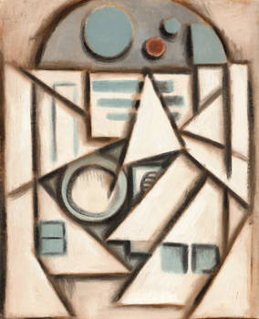 R2D2 abstract cubism painting