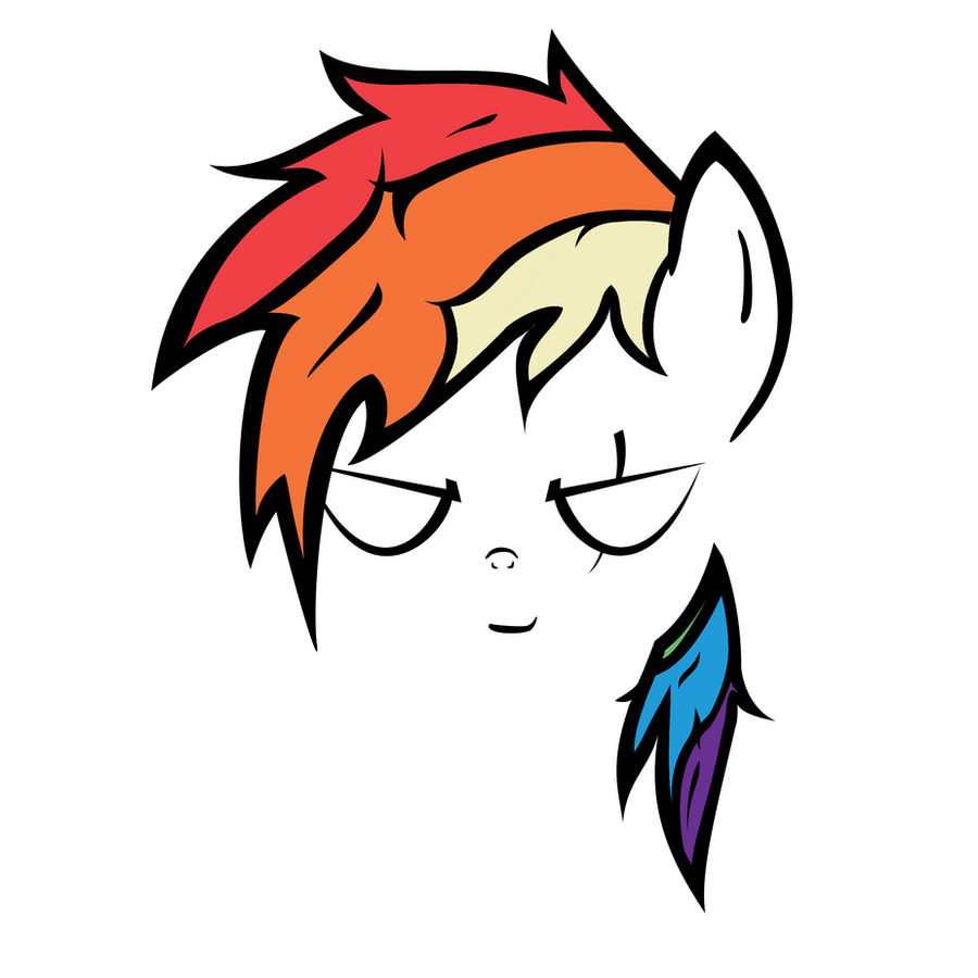 Rainbow Dash Front Profile Contour