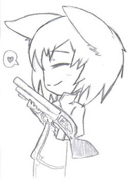 Neko with gun