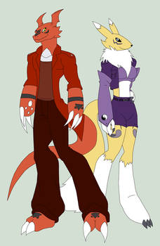 Guilmon and Renamon clothes idea