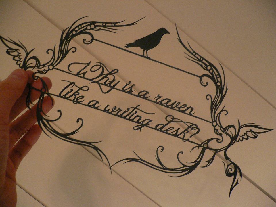 Papercut Why Is A Raven Like A Writing Desk By Chunkyxd On