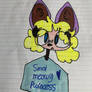 Quick marker doodle of my fluffy foxcatgirl O.C