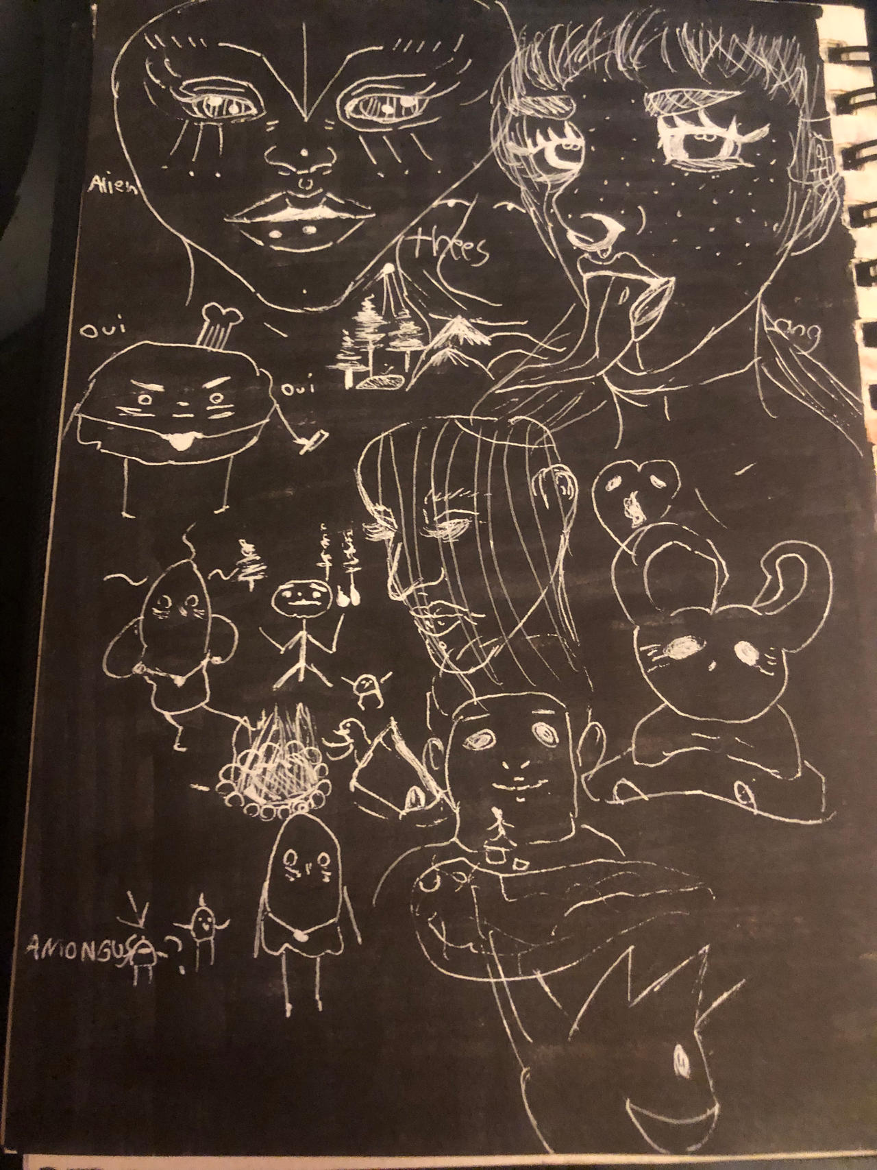 black page white gel pen doodles by Coleubear on DeviantArt