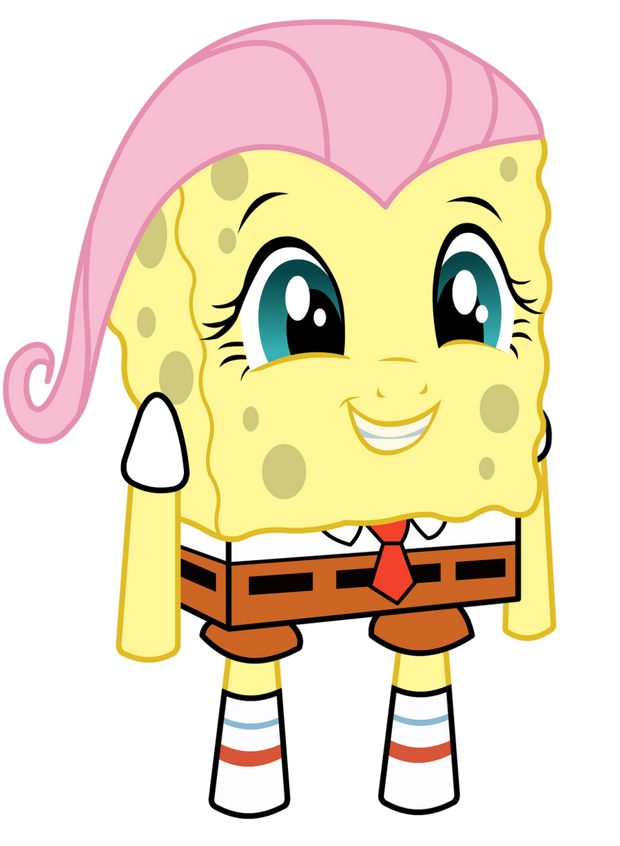 Fluttershy SquarePants with hair