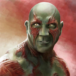 Drax the Destroyer Digital Painting by JZINGERMAN