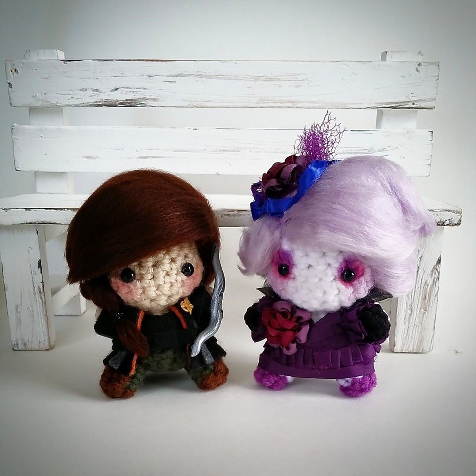 Katniss and Effie Amigurumi