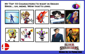 Top 10 Characters I Want For Super Smash Bros