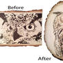 Before and After: Owl Wood Burning