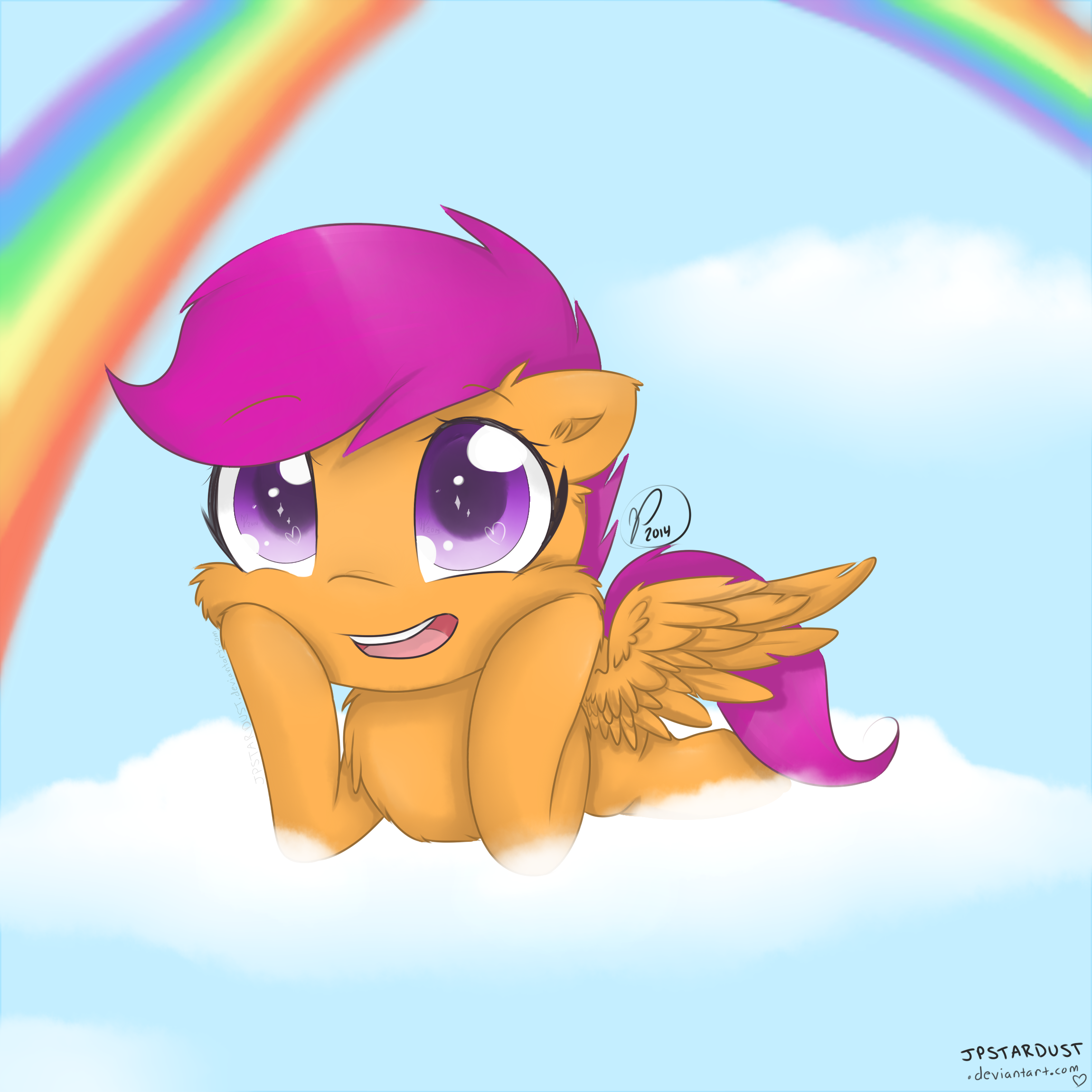 Scootaloo Admires RainbowDash 2-16-14