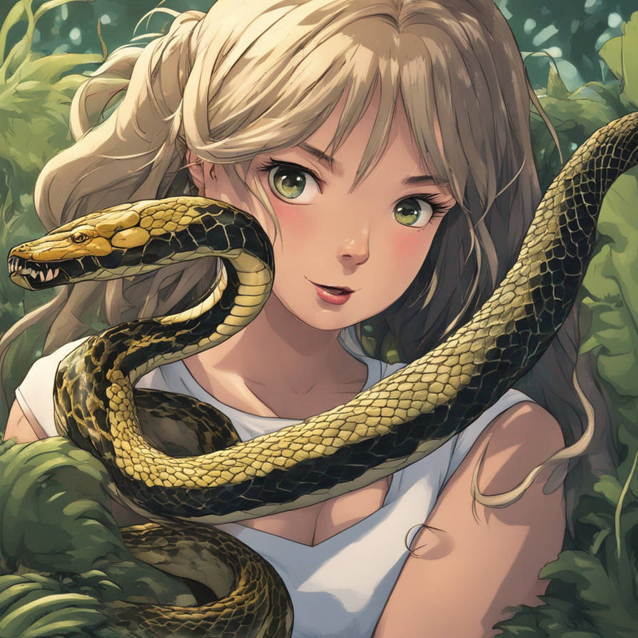 Pretty girl in a tight situation by BlissfulSnakeCoils on DeviantArt