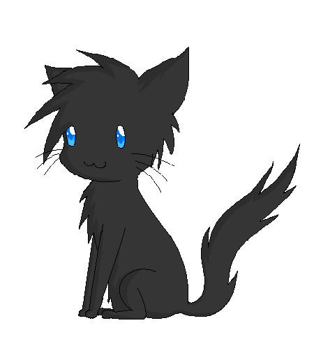 Cartoon cat with black eyes and a black nose, discord pfp, lucario