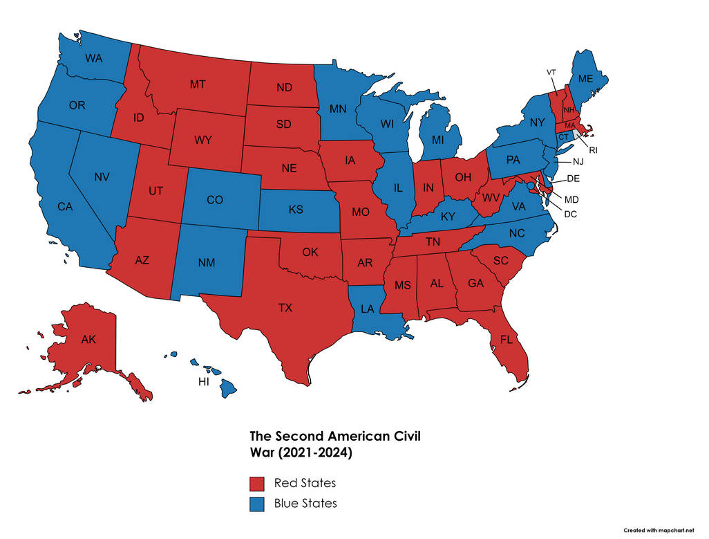 2acw Second American Civil War Map (Team Legacy Saga) by MissPhoenixGirl92 ...
