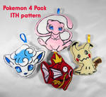 Pokemon 4 pack ITH Pattern by TrashKitten-Plushies