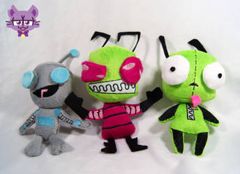 Invader Zim 4.5 inches tall plushies by TrashKitten-Plushies