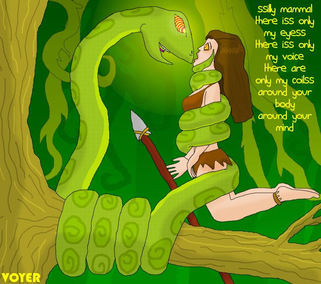 Jungle girl and Hypno-snake by hypnovoyer