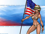 Flag Girl 1024x768 by FoxxFireArt