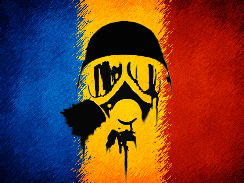 Romania Gas Mask Flag