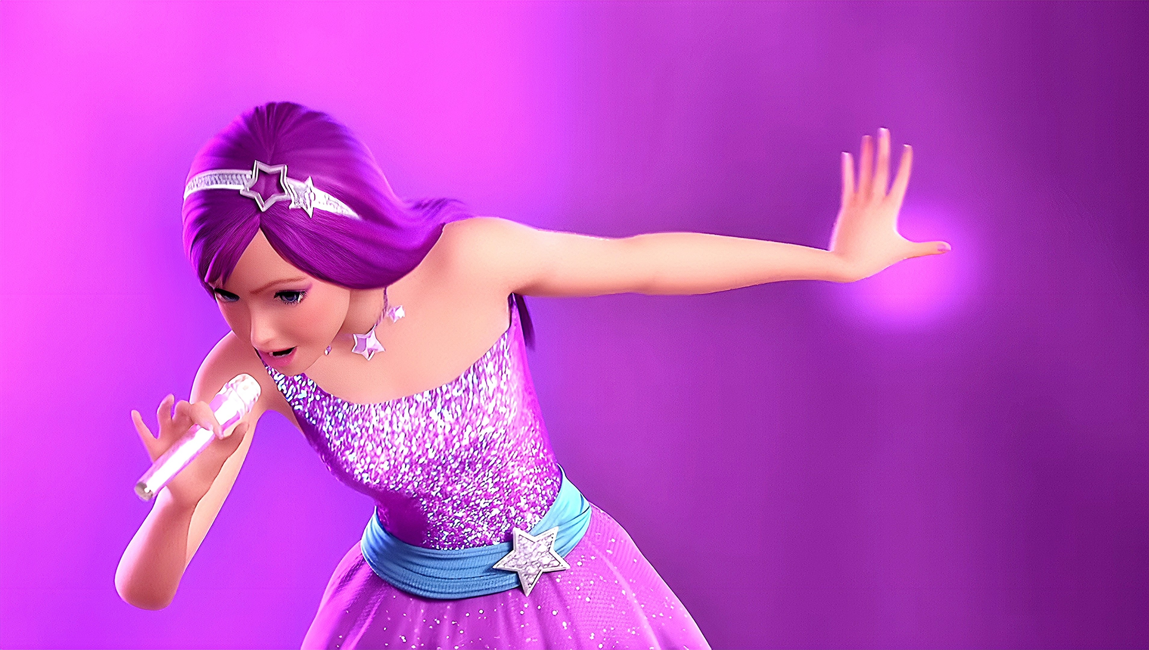 barbie princess and the popstar dress Mattel Singing Barbie Tori Doll: Princess and the Popstar, Pink & Blue Gown