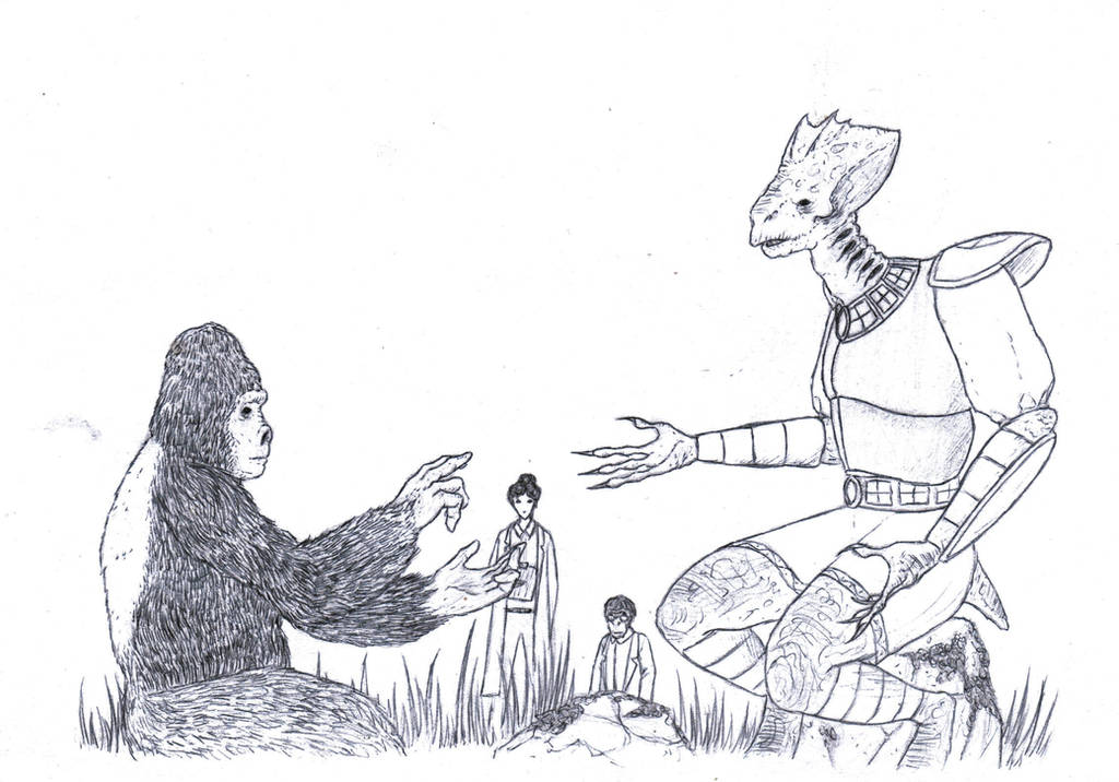 Gorilla and Thennanin by babel-bookworm