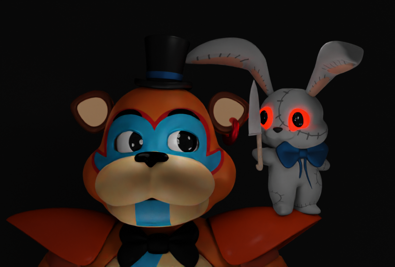 Blender/FNAF) Glamrock Bonnie and his plushie by PuppyDog186 on DeviantArt