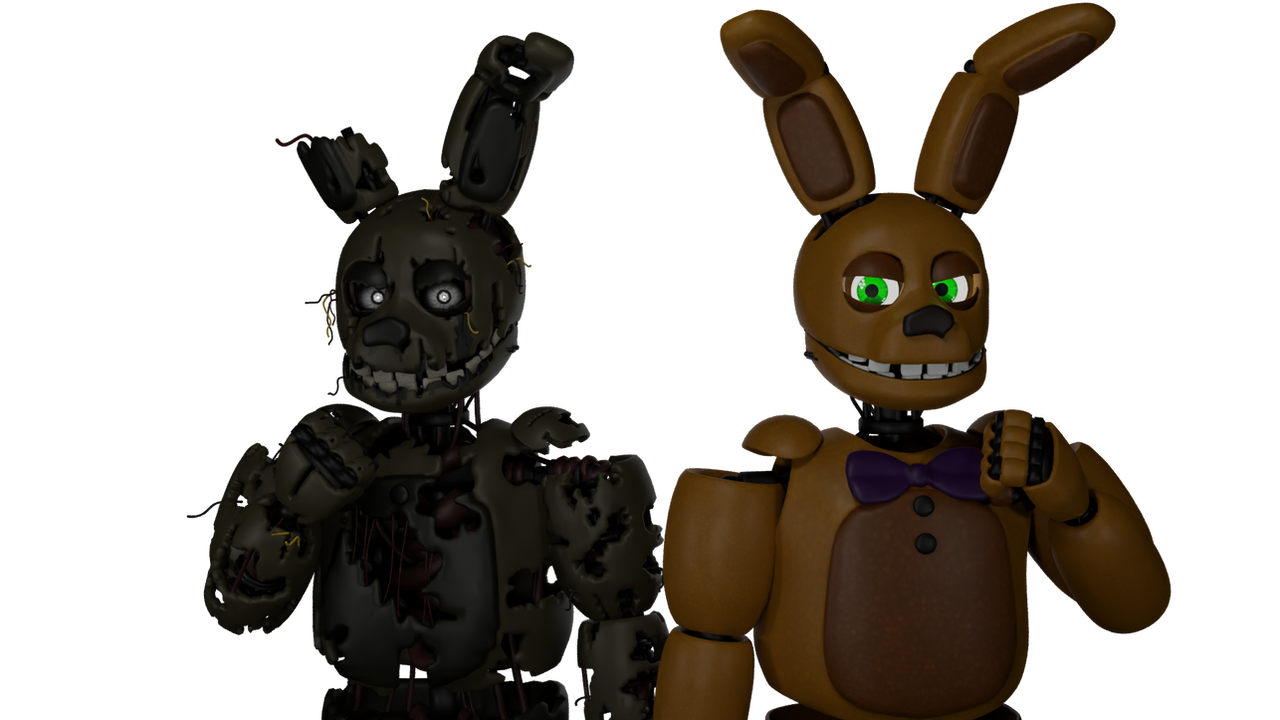 (Blender/FNAF) Spring Bonnie and Springtrap by PuppyDog186 on DeviantArt
