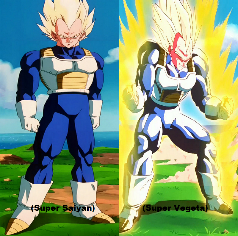 Vegeta Super Saiyan/Super Vegeta Comparison by TempestVortex on