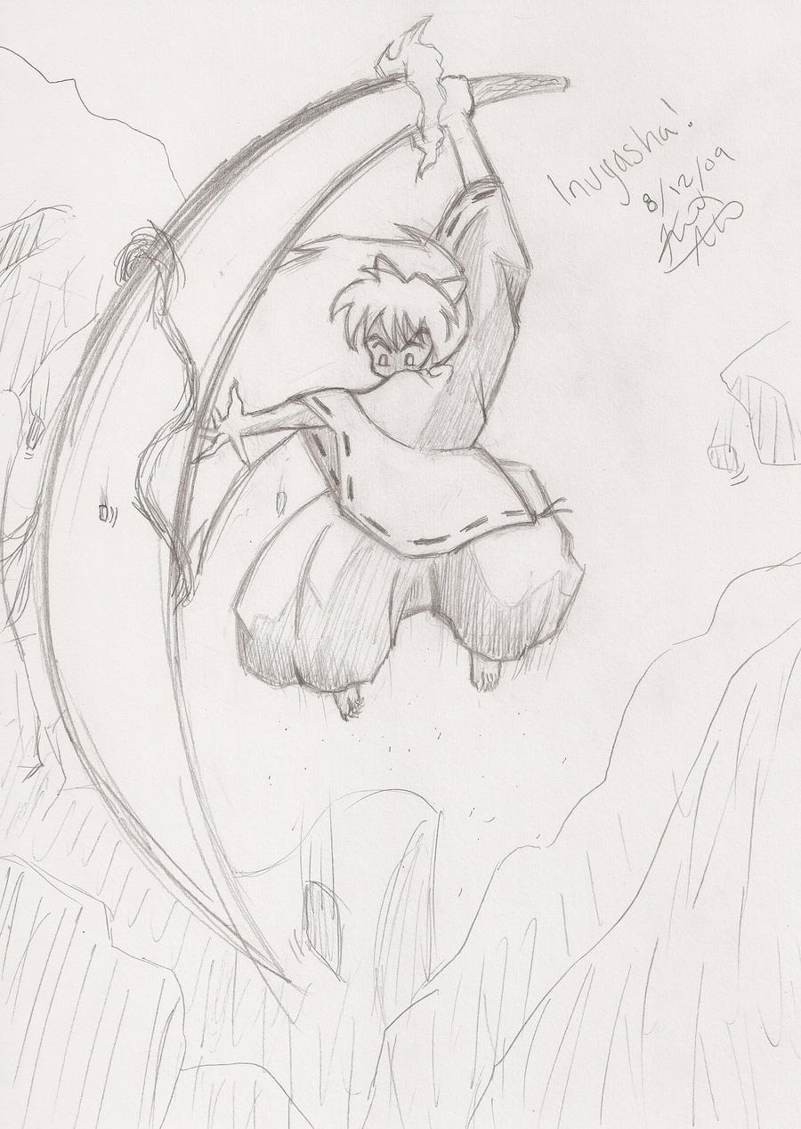 Inuyasha swinging Tetsusiaga