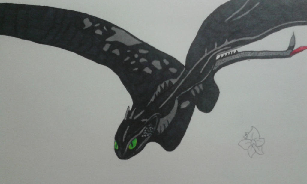 Toothless in flight by RynMelia on DeviantArt