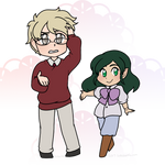 Chibis - Aster and Fox by kabocha