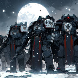 Armored Space Nazis soldiers in the snow