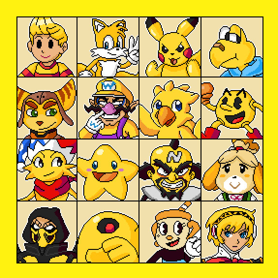 Yellow Character Collection by KaosMass95 on DeviantArt
