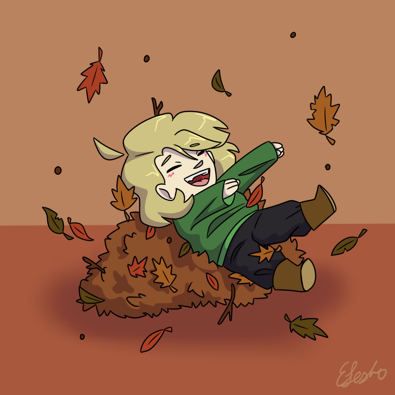 Chibi Poses Fall Fall Chibi by EllenieMae on DeviantArt