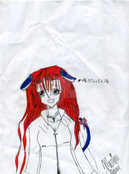 manga girl with red hair