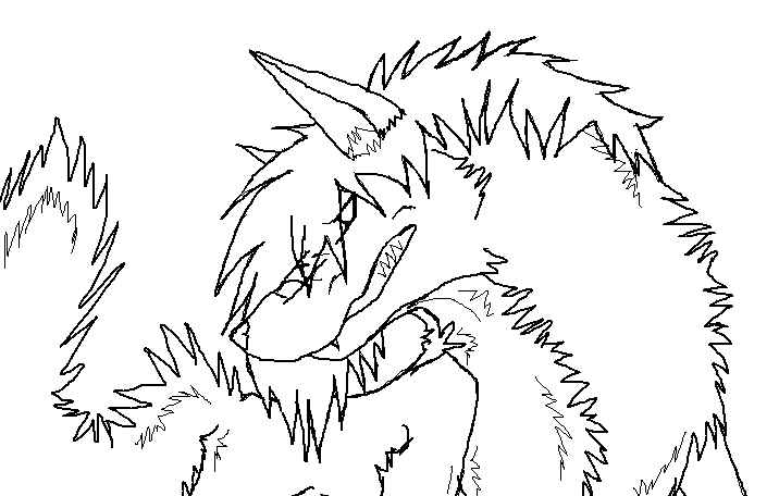 Angry SceneWolf Lineart