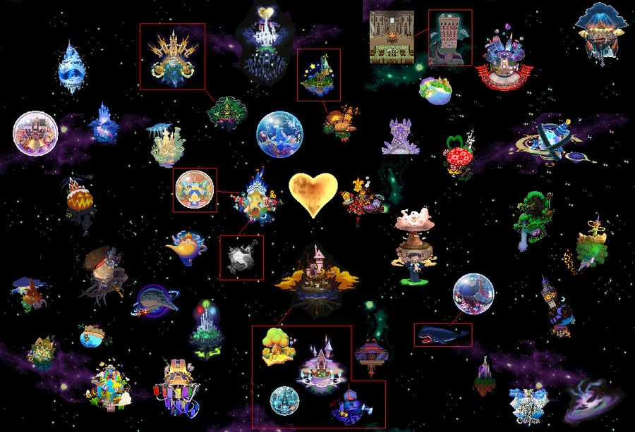 Kingdom hearts Worlds Map by ps2105 on DeviantArt