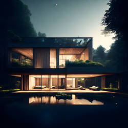 Modern architecture in the forest