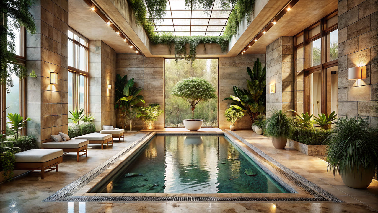 Indoor swimming pool interior design by DEVDES-LPZ on DeviantArt