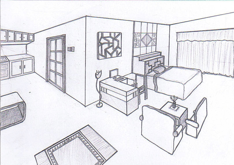 Bedroom Sketch 2 0 By Cornerart On Deviantart