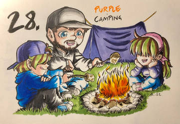 Ego-Inktober 2022 28: Purple and Camping