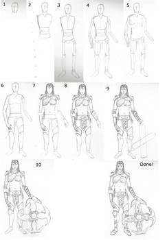 How to draw Sivir from League of Legends