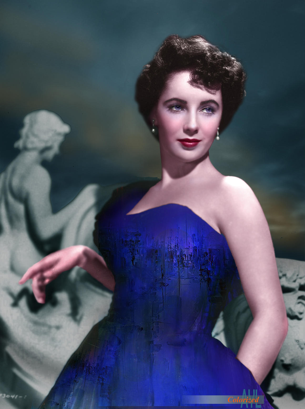 elizabeth taylor blue dress Morningstar Pinup: Elizabeth Taylor-Blue Polkadot Dress-Custom Request