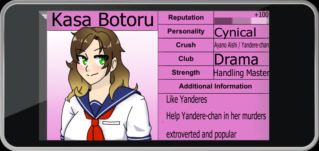 Kasa Botoru Yandere Simulator Info Phone Template By Makukeii On Deviantart Kasa Botoru Yandere Simulator Info Phone Template By Makukeii On Deviantart
